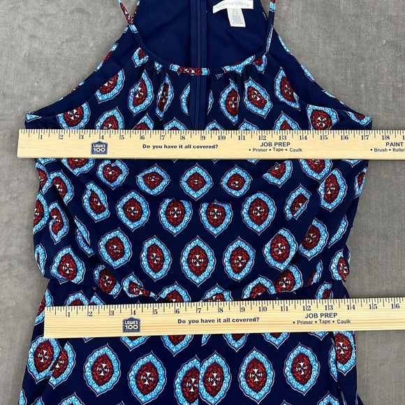 London Times Caitlin Cropped Pants Jumpsuit Blue, Red, Blk, White Paisley Size 6 - Picture 4 of 6